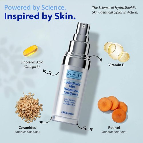 Dr. Denese SkinScience HydroShield Retinol Serum - Hydrating 0.5 oz Travel Size with Retinol & Ceramides