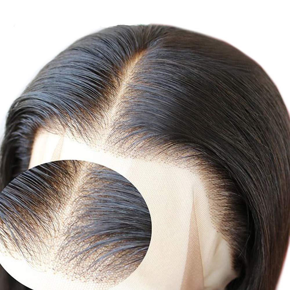 ANDRIA 13x4 HD Lace Front Wigs 32 Inches Straight Hair Glueless Lace Wigs Synthetic Long Silk Straight Natural Wig Heat Resistant Fiber Natural Black Hairs Wig With Baby Hair For Black Women