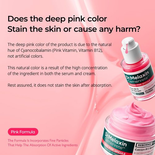 Dr. Melaxin Cyano Pink Spicule Cream - Dark Circle Treatment with Calcium & Vitamin B12, 1.69 fl. oz.