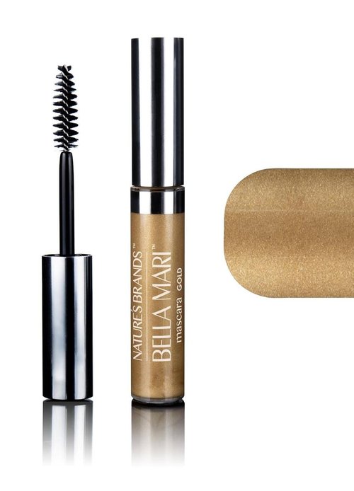 Bella Mari Natural Mascara - Volumizing Formula for Lush Lashes | 0.4oz Gold