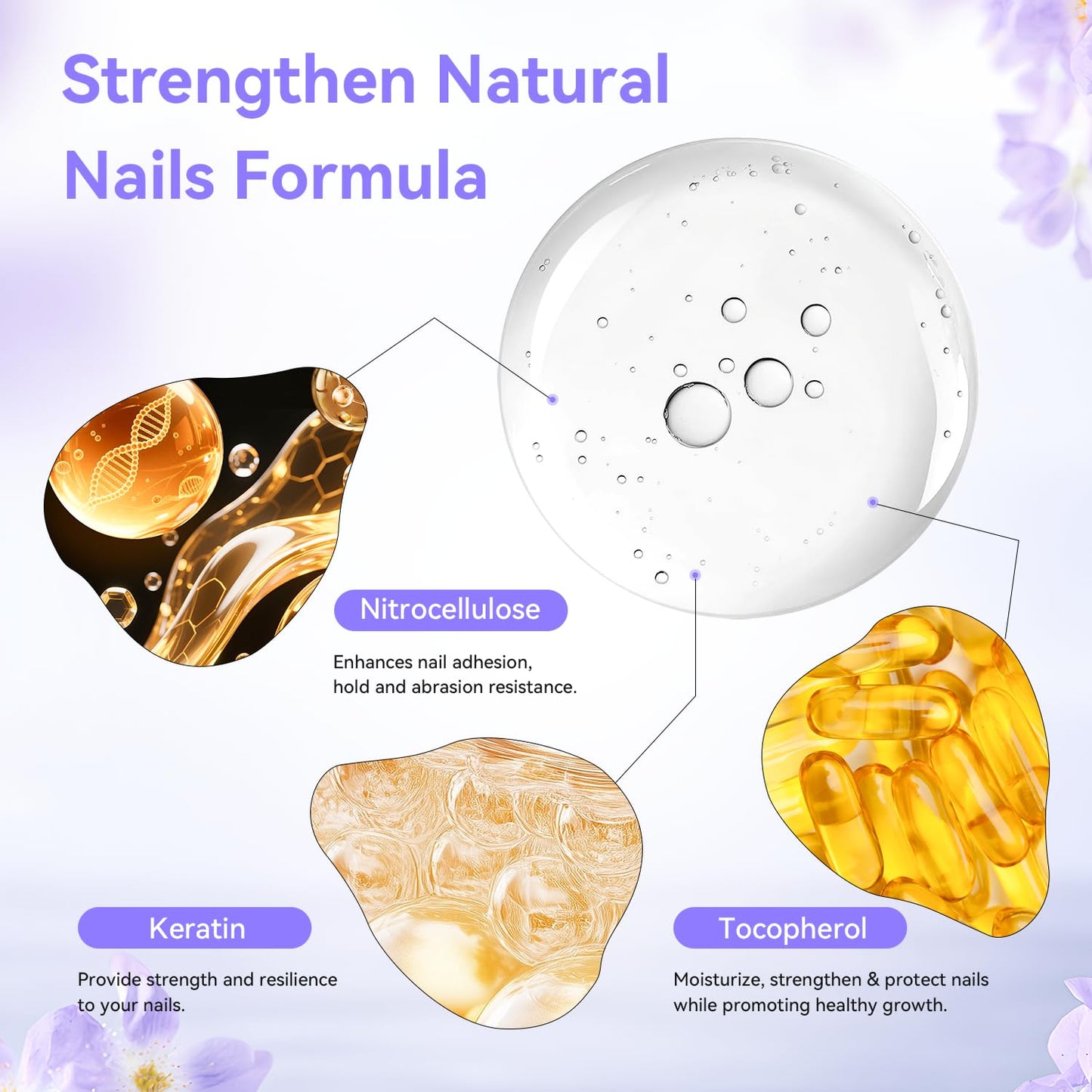 Skiennix Perfume Nail Strengthener - Quick Dry Hardener for Damaged Nails | Long-Lasting Shine, 16.5ml