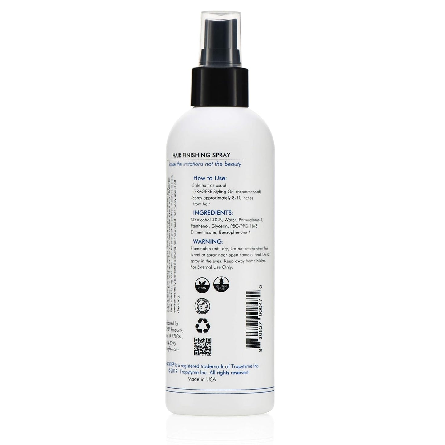 Skiennix Hair Finishing Spray - Firm Hold 8 oz | Fragrance-Free, Hypoallergenic & Vegan Formula