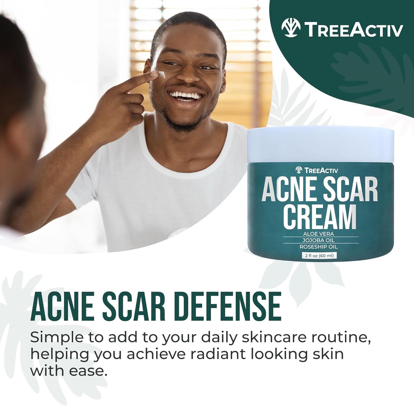 TreeActiv Acne Scar Cream - Dark Spot Remover & Stretch Mark Lotion | 2 fl oz for All Skin Types
