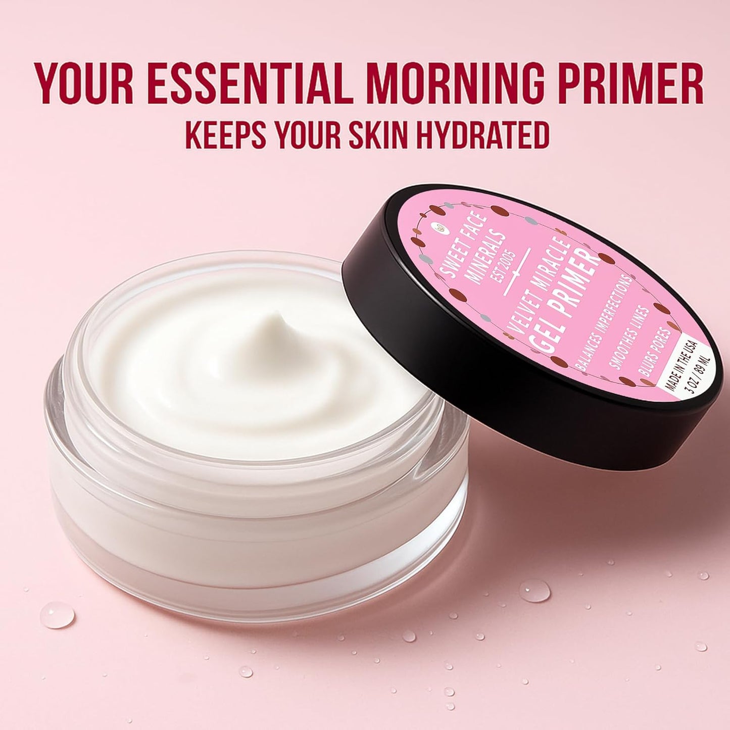 Skiennix Makeup Primer Gel - 3oz Hydrating Face Primer, Blurs Lines & Reduces Pores, Waterproof Velvet Finish