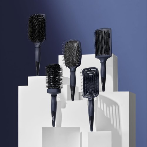 Fromm Professional Intuition Glosser Paddle Brush - Smooth & Glossy Boar Bristle for Shiny, Healthy Hair | Navy