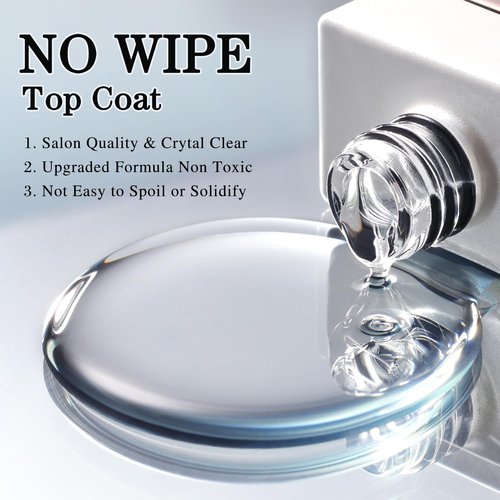 Double Rhythm Gel Top Coat & Base Coat Set - 15ML Clear Glossy Soak Off UV LED Polish Kit