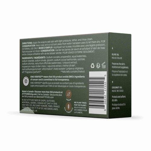 ATTITUDE Body Soap Bar - Natural Origin Formula with Coconut & Olive Oils | EWG Verified, Vegan, 4 Oz