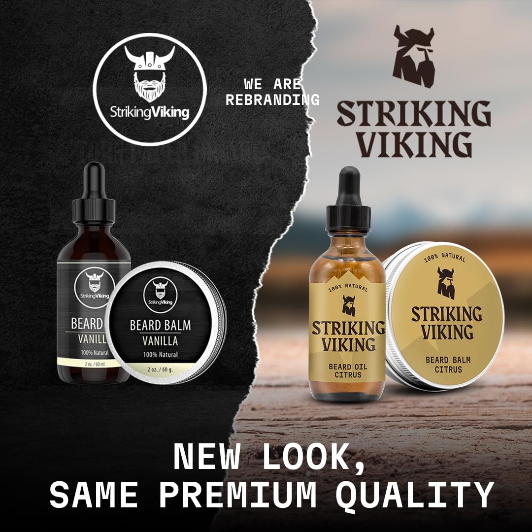 Striking Viking Sandalwood Beard Softener - Non-Greasy Cream for Hydrated, Refreshing Beards (4oz)