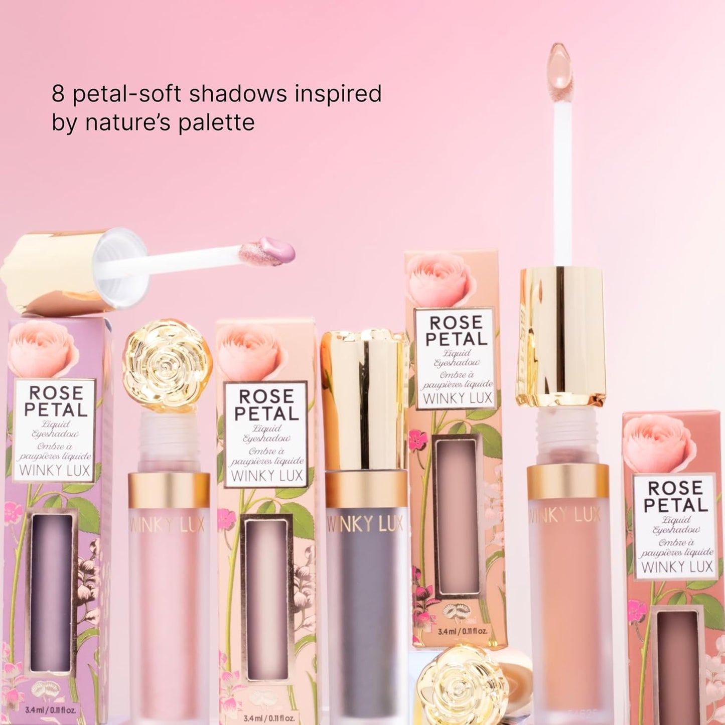 Winky Lux Rose Petal Liquid Eyeshadow - Longwear, High-Pigment Magnolia Shimmer | Hydrating & Cruelty-Free