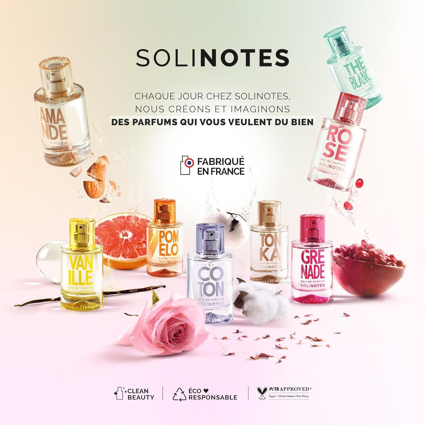 Solinotes Rose Perfume - Delicate Floral Eau De Parfum for Women | 1.7 Fl Oz, Vegan & Cruelty-Free