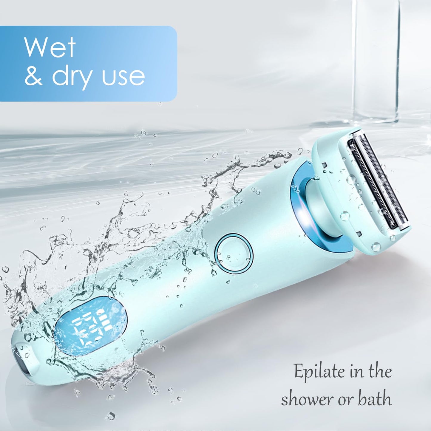Livora Electric Shaver for Women,Silk Glide Pro Shaver,Rechargeable Electric Trimmer for Bikini, Pubic Hair, Legs, Body, Wet/Dry (Blue)