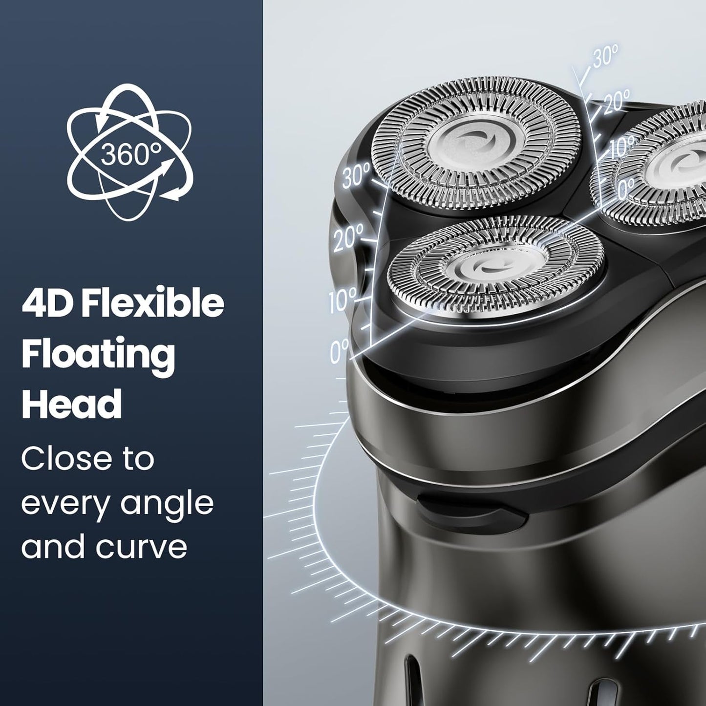 Electric Razor for Men, SHPAVVER Electric Shaver for Men, Rechargeable Wet Dry Shaver with Pop Up Trimmer, Waterproof Cordless Portable Razor