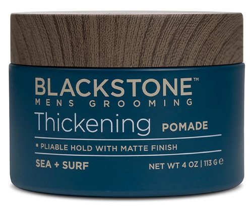 Blackstone Men's Grooming Hair Thickening Pomade - Pliable Hold & Matte Finish | Sea + Surf Scent (4 Oz)