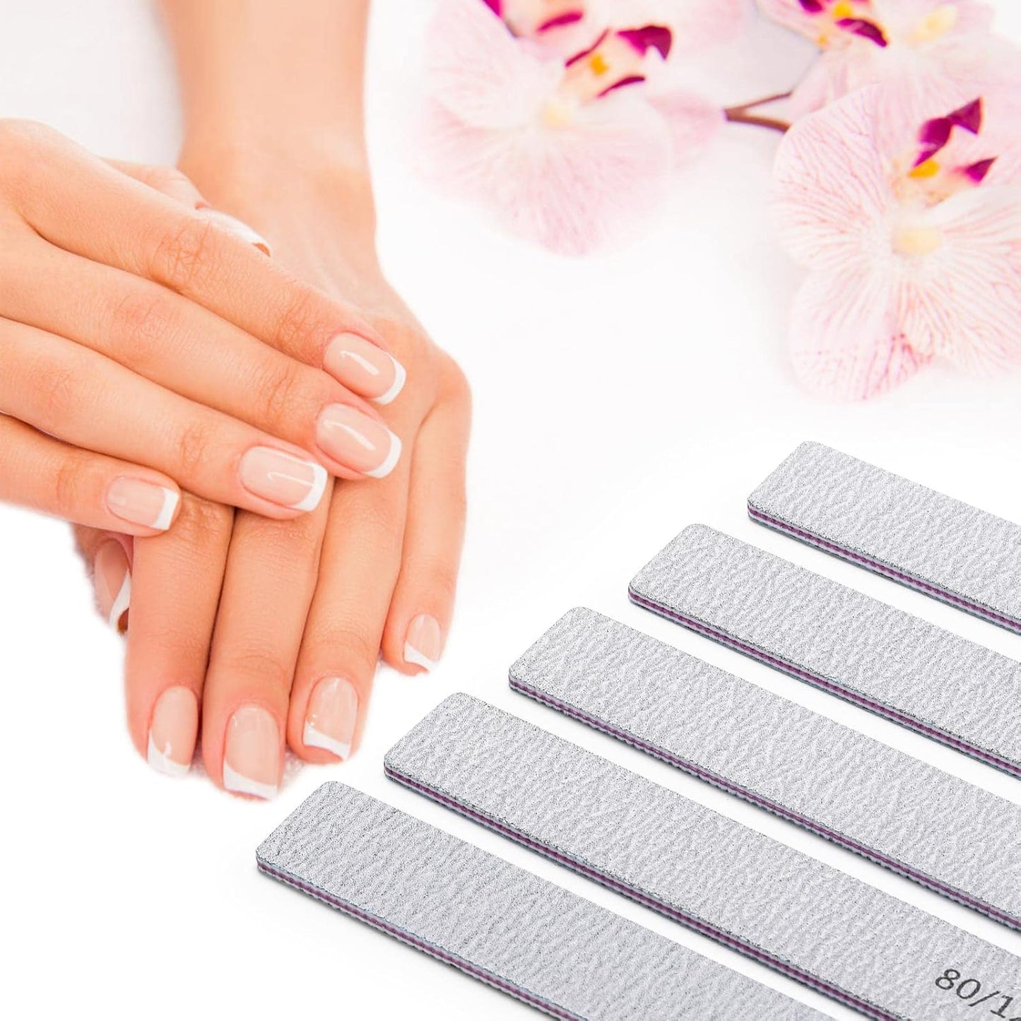 Skiennix Nail Files - 25 Pcs Double-Sided Emery Boards for Acrylic Nails | Professional Manicure Tools