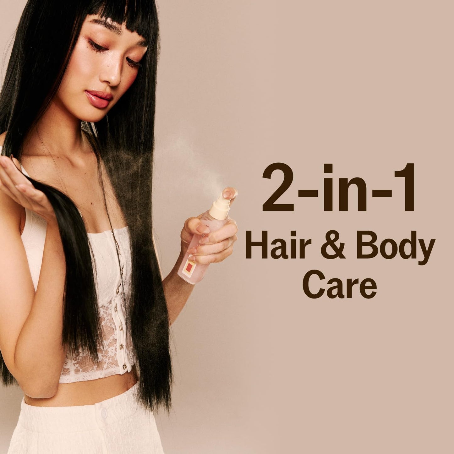 Skiennix Double Layer 2-in-1 Hair Mist - Lightweight Hydrating Formula for Smooth Application | Sunset Honey
