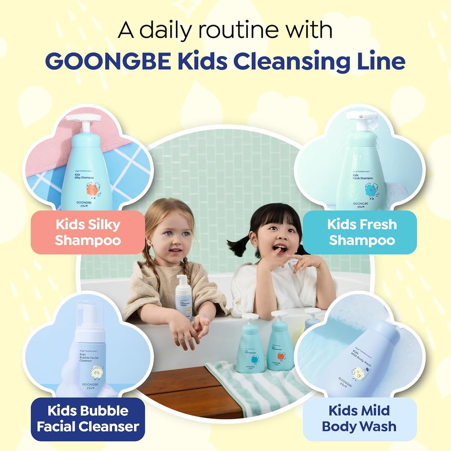 GOONGBE Kids Fresh Shampoo - Deep Cleanse for Oily Scalp with Moringa Extract - Silicone-Free, 10.1oz