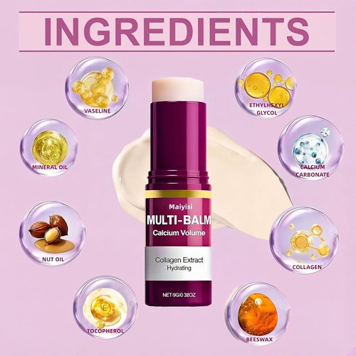 Calcium Volume Multi Balm Stick - Hydrating Anti-Wrinkle Treatment for Face, Eyes, Lips & Neck