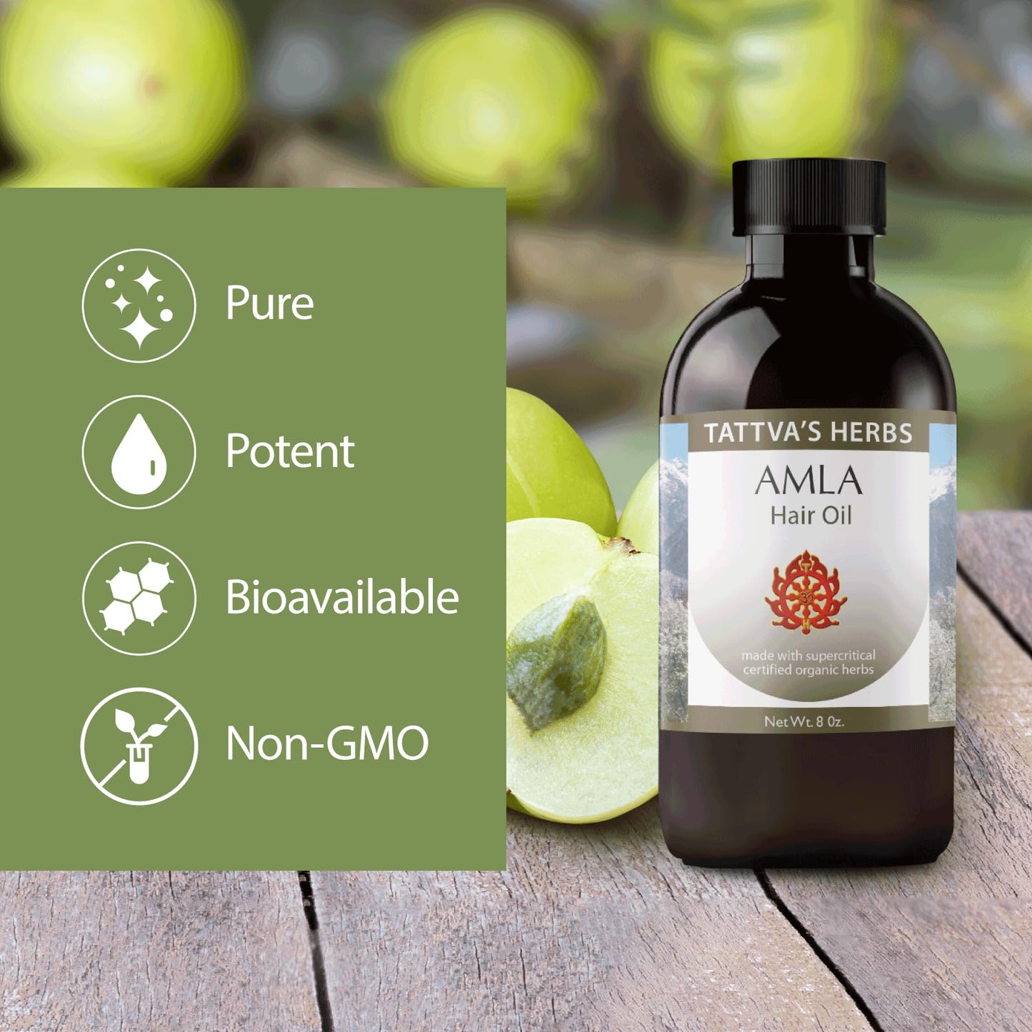 Tattva's Herbs Amla Oil, Amla Hair Oil for Hair Growth & Scalp Treatment, Cold Pressed & Unrefined, Indian Hair Oil, Alma Oil for Hair Growth, 8 oz Bottle, 25 Years Of Premium Service