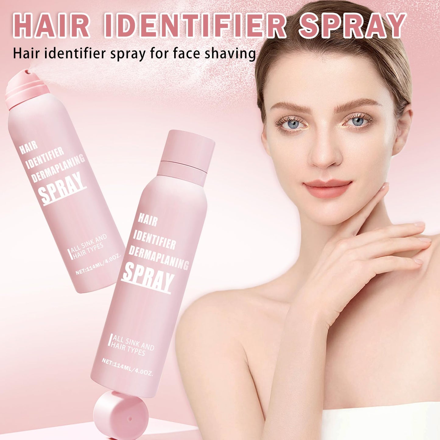 IONSGAKO Hair Identifier Spray for Face Shaving Powder for Women Skin Body Hair Identifying Spray for Face Dermaplaning Glow Reveal Face Spray Moisturizing Skin Care Dermaplaner Spray for Face