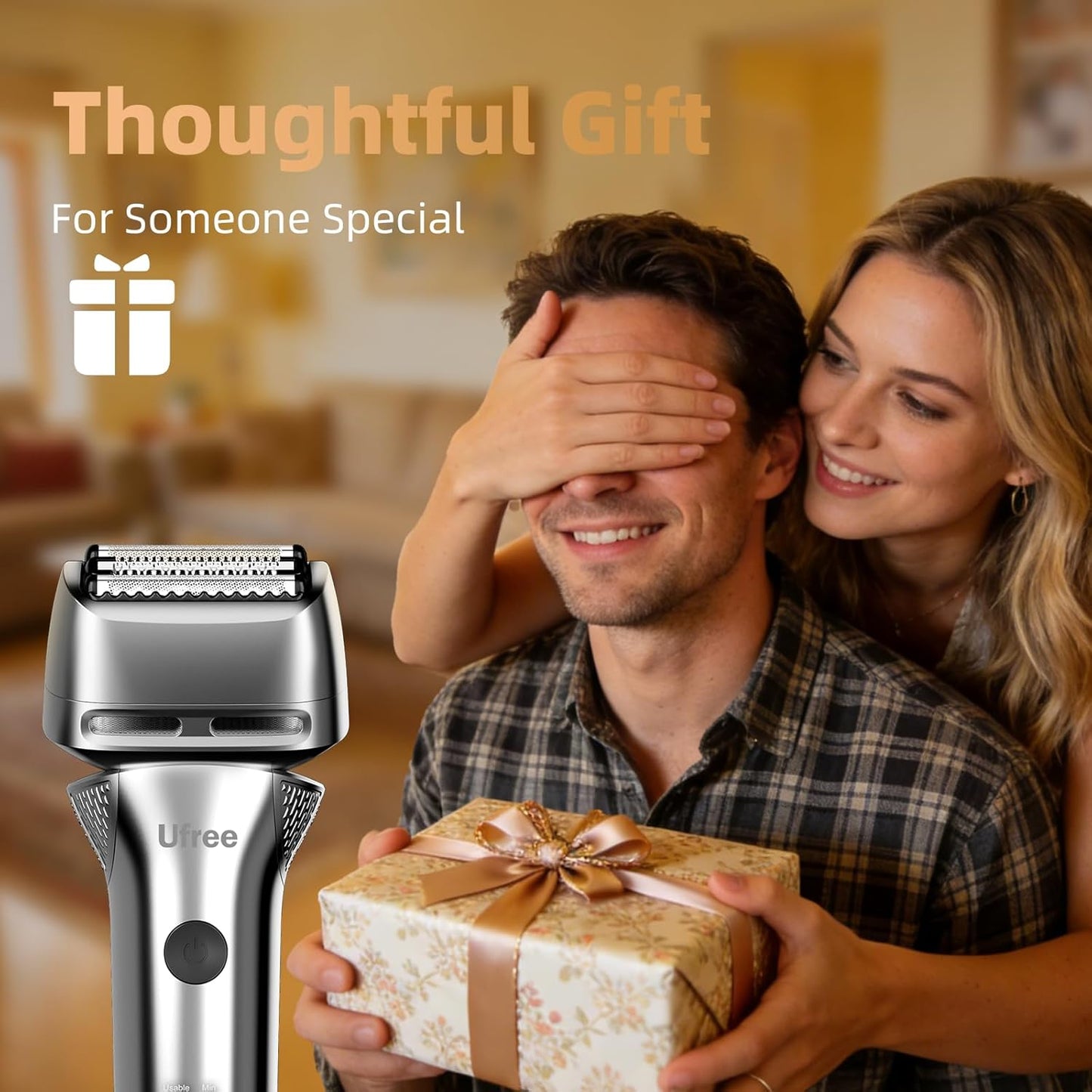 Ufree Foil Shaver - 8,500 RPM Electric Razor for Men | Wet & Dry, Rechargeable, IPX7 Waterproof, Silver
