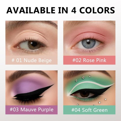 Matte Liquid Eyeshadow - Long-Lasting Waterproof Formula | High-Pigment Buildable Cream Makeup in 01 Nude Beige