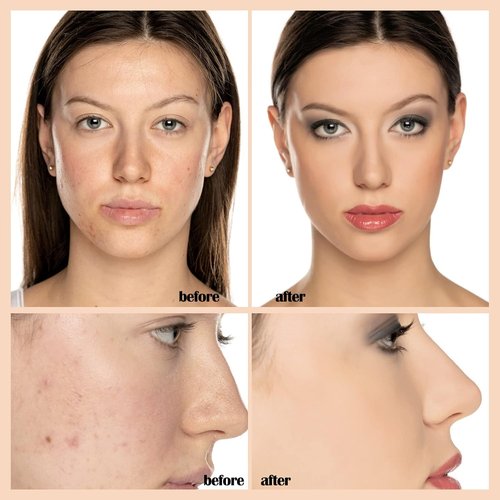 PHOERA Full Coverage Foundation - 24HR Matte Oil Control Liquid Makeup | Flawless Nude 30ml