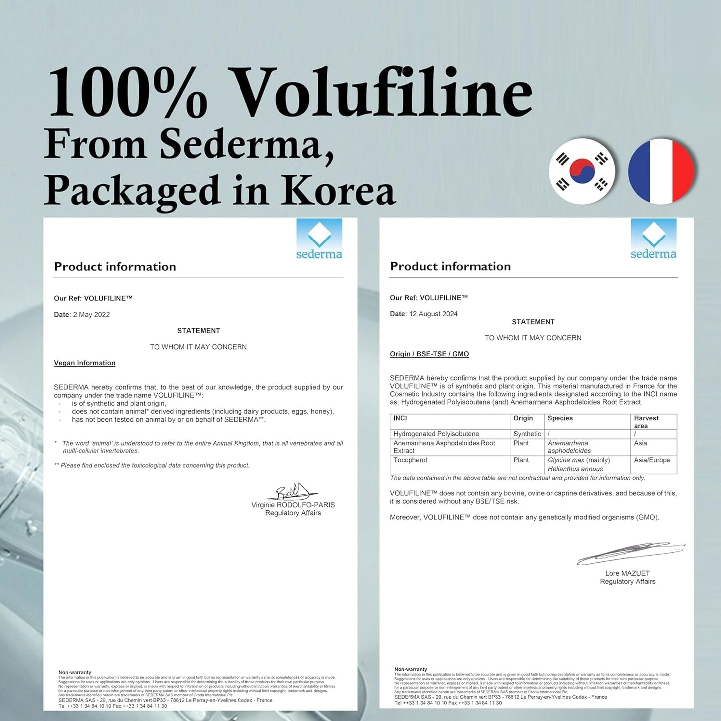 100% Pure Volufiline Concentrate Serum w/Non-sticky Face Moisturizer Hyrbrid Eye Cream 2.7 Oz - 7-Hyaluronic Acids Centella Asiatica, | Boosts Collagen for Sagging Mature Skin Korean Skincare