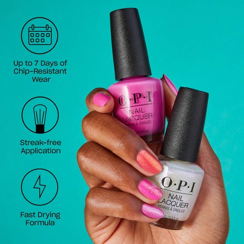 OPI Nail Lacquer Bubble Bath | Sheer Nude Pink Crème Chip Resistant Nail Polish | Fast Drying, Streak Free