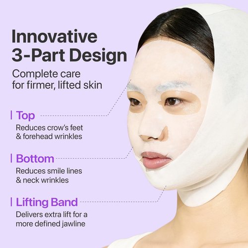 Numbuzin No.9+ NAD+ Bio Lifting Full Face Mask - Peptide & Collagen Firming Treatment, 4 Sheets + Lifting Band