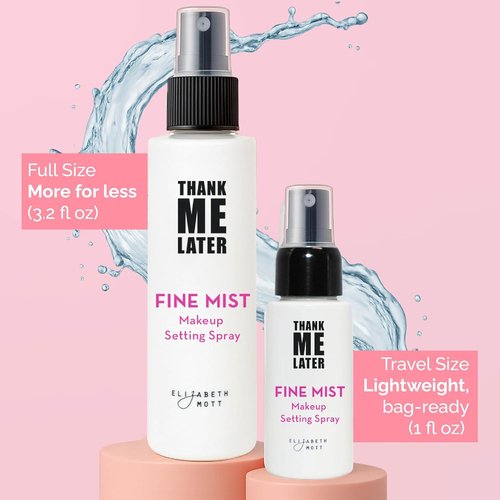 Elizabeth Mott Thank Me Later 3-in-1 Dewy Makeup Setting Spray - Hydrating Fine Mist with Niacinamide for Radiant Skin - Lightweight, Oil-Free, 95 mL