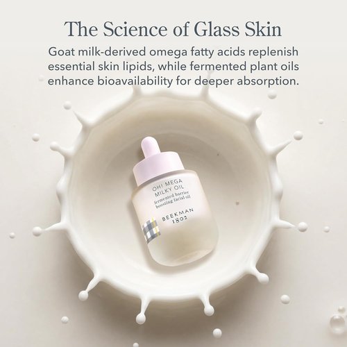Beekman 1802 Oh! Mega Milky Facial Oil Serum - Hydrating Vitamin C & Niacinamide Formula | Lightweight & Non-Greasy, 1 Fl Oz