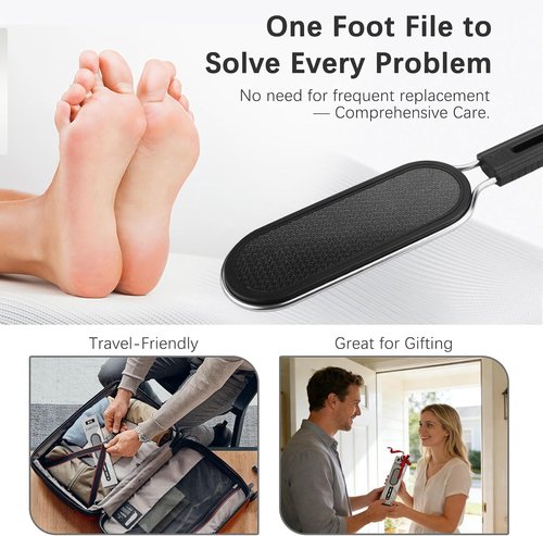 FREATECH 2-in-1 Nano Glass & Stainless Steel Foot File - Professional Callus Remover for Smooth Exfoliation