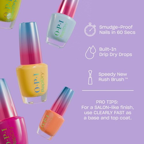 OPI RapiDry Fir Surely Fast | Opaque Dark Cool Forest Green Crème Quick Dry Nail Polish | Vegan, Smudge Proof, Fast Drying | Snow Time to Waste | Holiday 2025