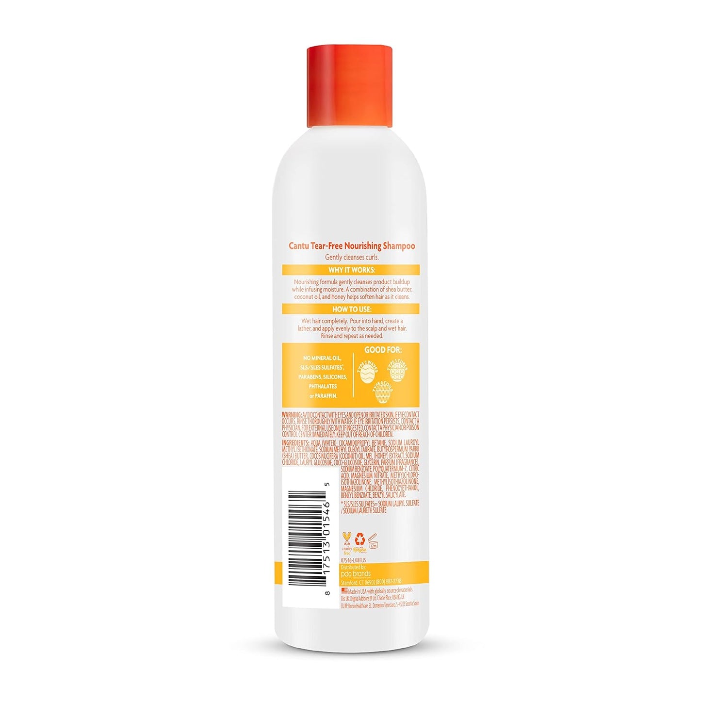 Cantu Care for Kids Nourishing Shampoo - Tear-Free Formula with Shea Butter | 8 fl oz (Pack of 3)