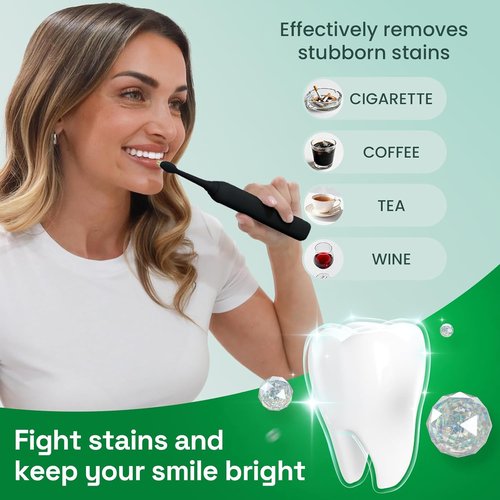 Brushmo Replacement Toothbrush Heads - Compatible with Philips Sonicare DiamondClean HX6062/65 - Black, 8 Pack
