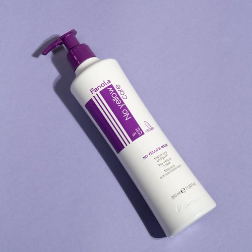 Fanola No Yellow Purple Hair Mask - Deep Conditioning for Blonde & Grey Hair - Neutralizes Brassy Tones (11.8 Fl Oz)