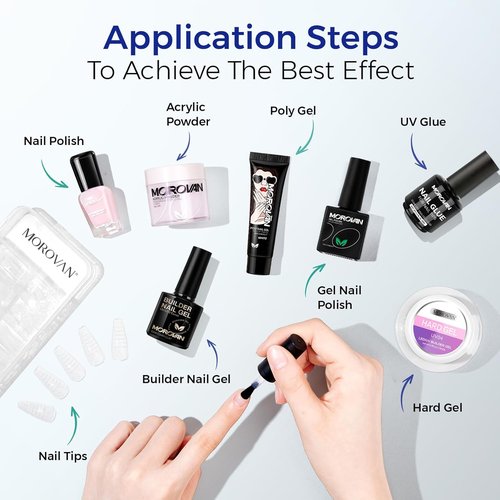 Morovan Professional Nail Prep Primer - Acid-Free Dehydrator for Acrylic & Gel Polish | Fast-Dry Bonding Agent Gift Set
