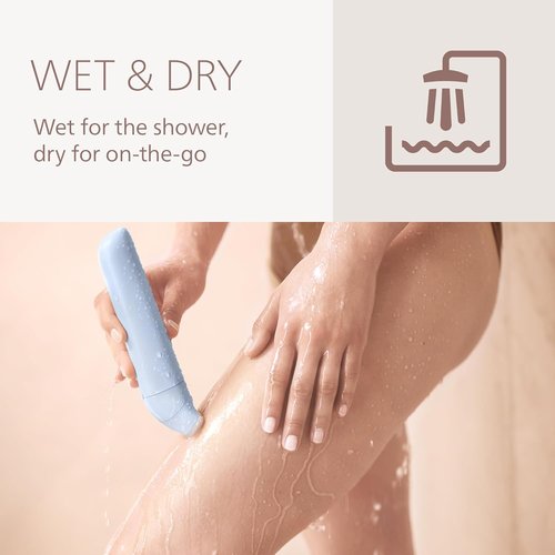 Philips Lady Shaver Series 6000 - Cordless Wet & Dry Electric Shaver with 3-Blade System | 80 Mins Runtime