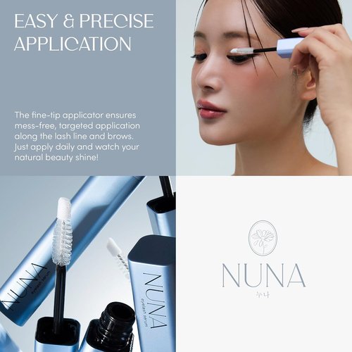 NUNA Eyelash Growth Serum 6ml - Biotin-Infused Enhancer for Fuller, Longer Lashes & Brows - 6 Month Supply