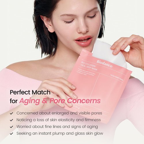 BIODANCE Bio-Collagen Deep Hydrating Overnight Face Mask - Pore Minimizing & Plumping | 1.19oz (34g) x 4ea