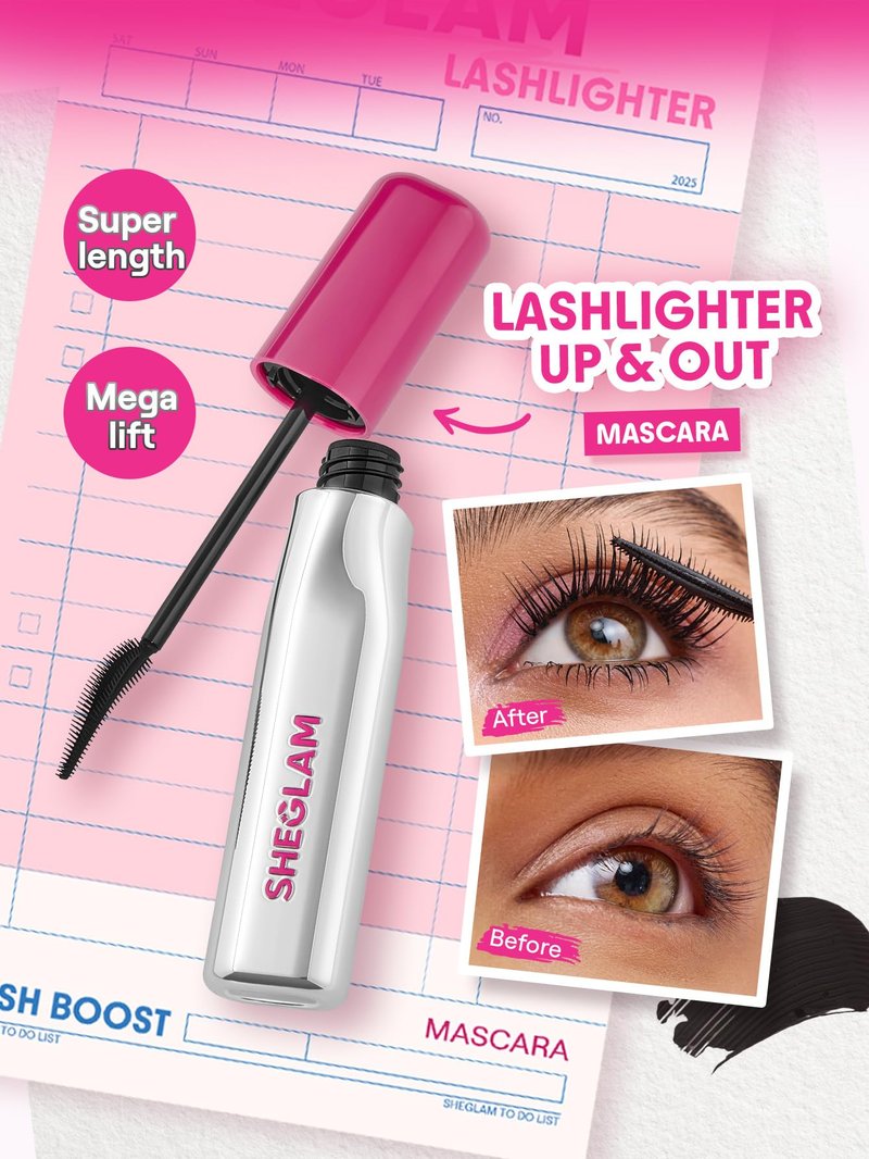 SHEGLAM Lashlighter Up & Out Mascara Volumizing and Lengthening Waterproof Long-lasting Condition Lashes Mascara-Black