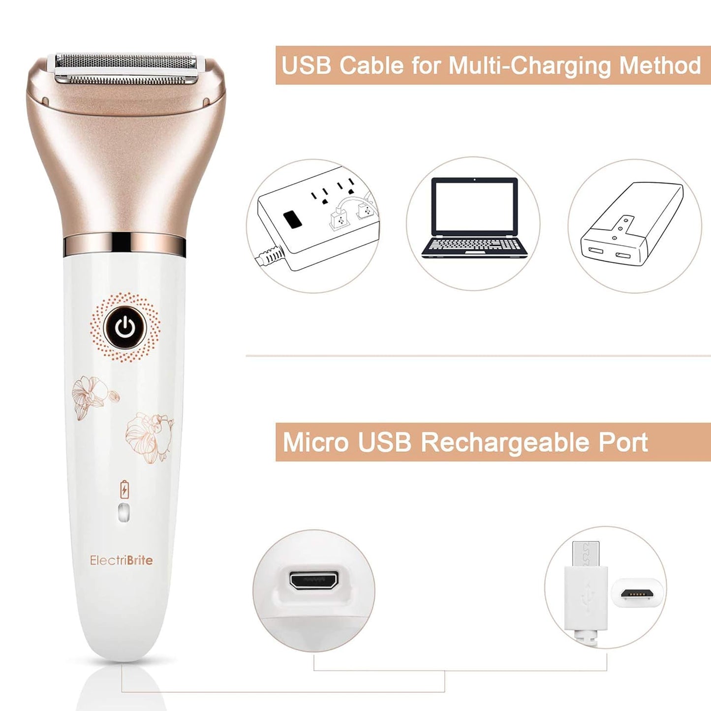 Skiennix Electric Razor for Women - Painless 2-in-1 Shaver & Hair Remover | Portable Waterproof Design