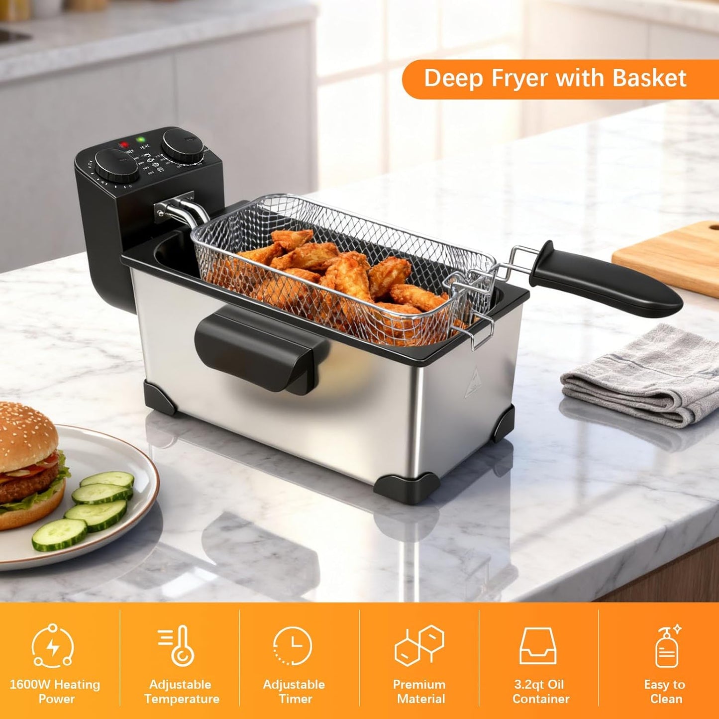 Skiennix Sous Vide Cooker - WiFi Immersion Deep Fryer with Basket for Perfect Cooking