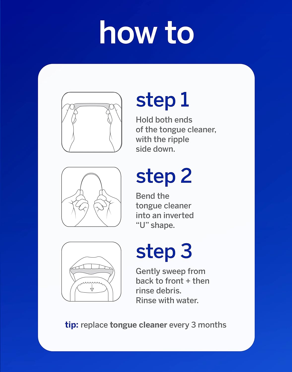 Supersmile Tongue Cleaner - Ergonomic Reusable Scraper, 3 Count for Fresh Breath