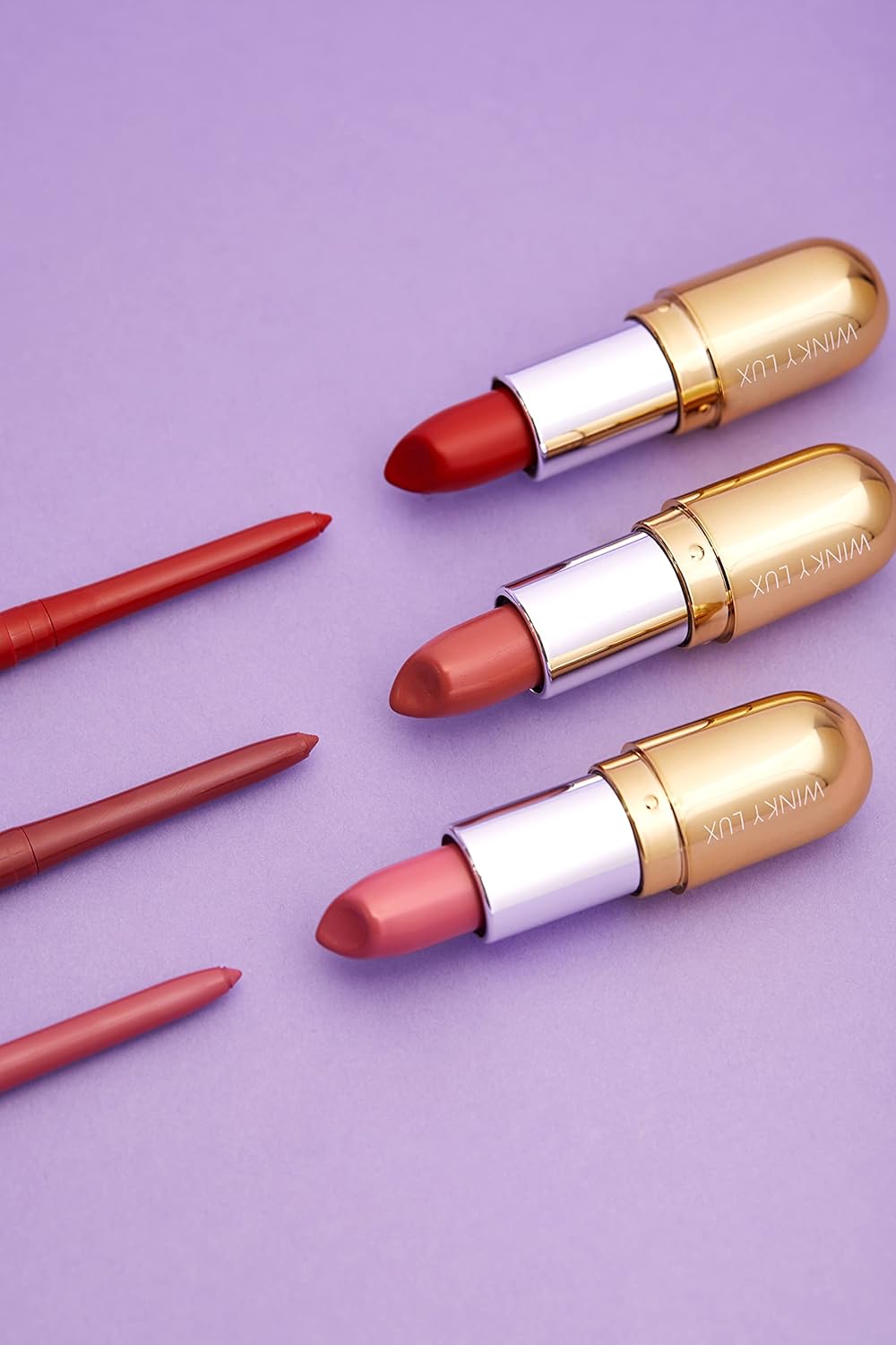 Winky Lux Pippy Demi Matte Lip Liner Pencil - Waterproof Purple Mauve Lipliner with Creamy Retractable Tip