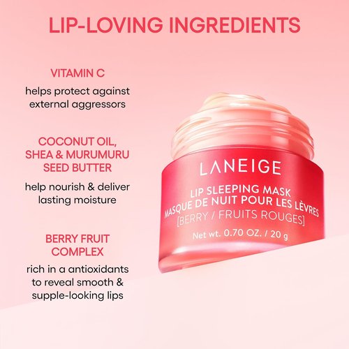LANEIGE Lip Sleeping Mask - Nourishing Hydration with Vitamin C & Antioxidants for Soft, Smooth Lips