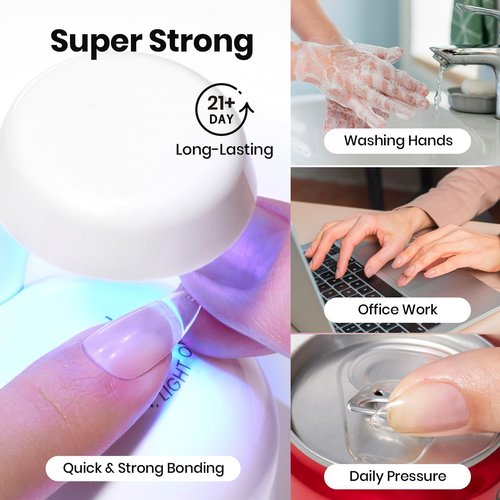 Beetles 15ml HEMA-Free Nail Glue Gel, TPO Free UV Nail Glue for Acrylic Nails Tips, Super Strong for Extensions, DIY Gel, U V Light Required