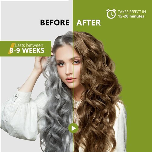 Regine Switzerland Light Brown Hair Dye Shampoo - 100% Gray Coverage, Herbal 3-in-1 Formula, Nourishing & Ammonia-Free