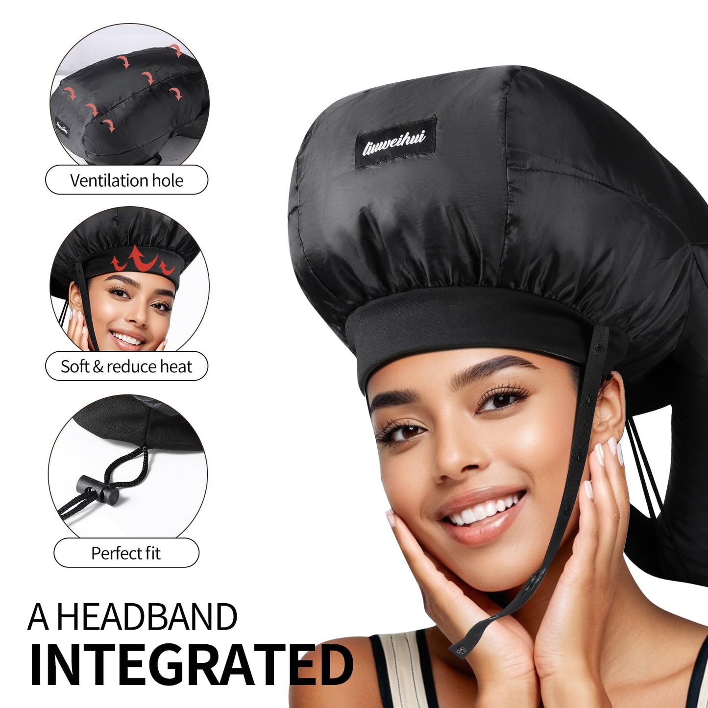 Large Bonnet Hooded Dryer Attachment, Ideal Hair Diffuser for Curly Hair, Your Ultimate Solution - Spacious Capacity Blow Dryer Cap for Rapid Styling of Curls