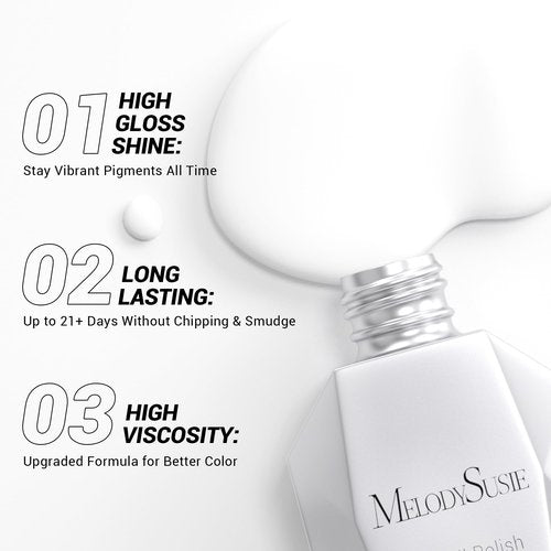 MelodySusie Thick Snow White Gel Nail Polish,15ML Soak Off UV LED White Gel Polish Christmas Gift for Women Nail Art Manicure Salon DIY Nail Design Decoration at Home-479